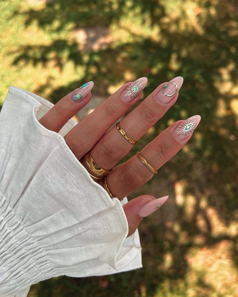 Turquoise Galaxy Charms