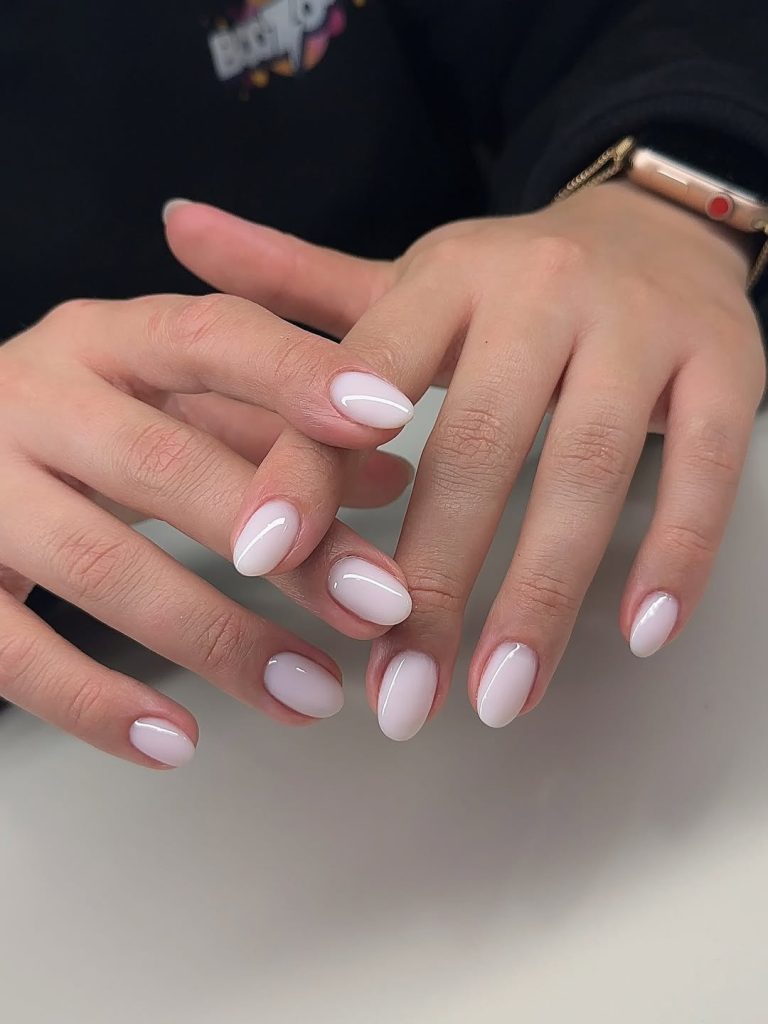 Milky White Nails