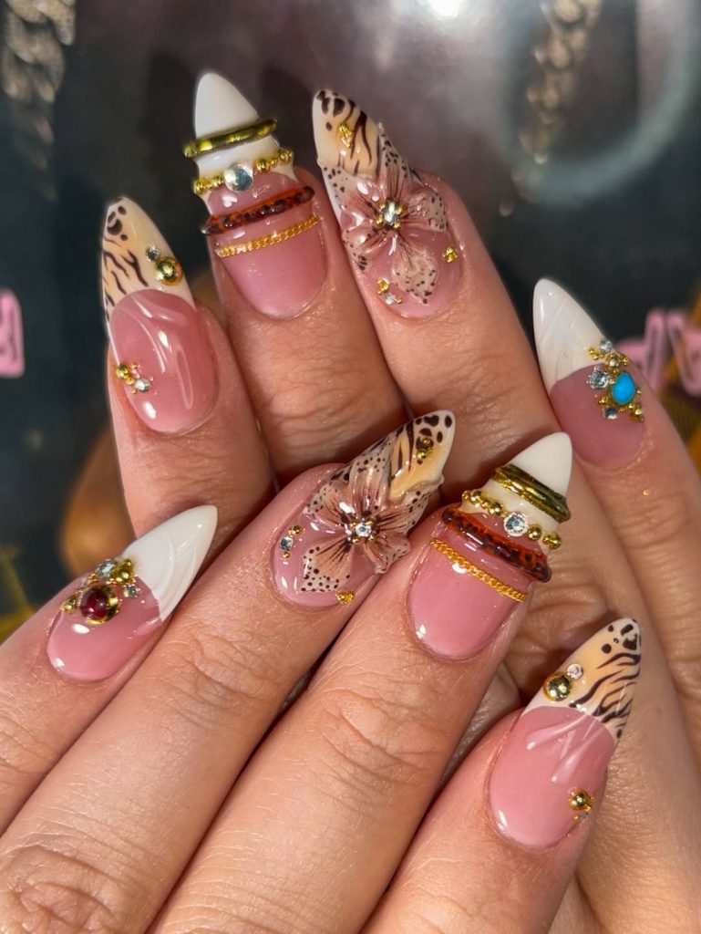 Floral Glam Bangle Nails