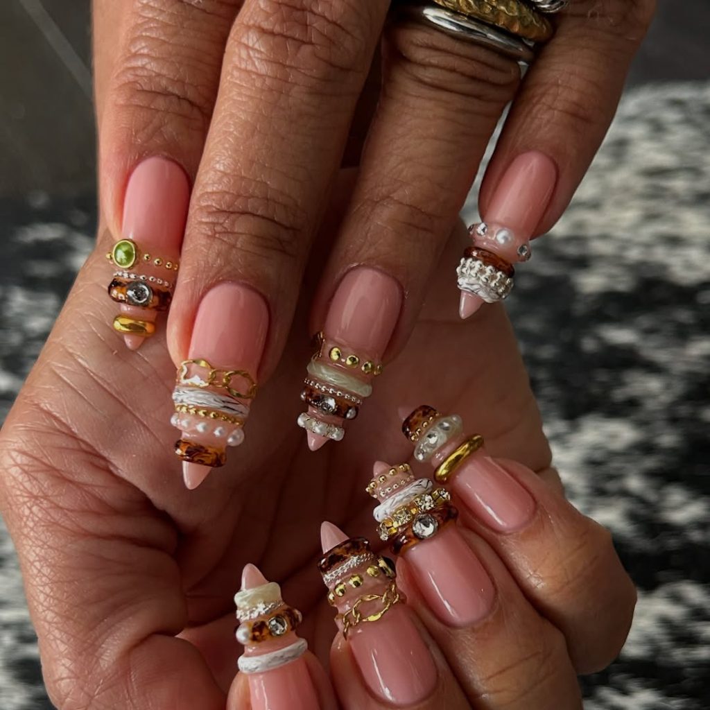 Stacked Glam Bangle Nails