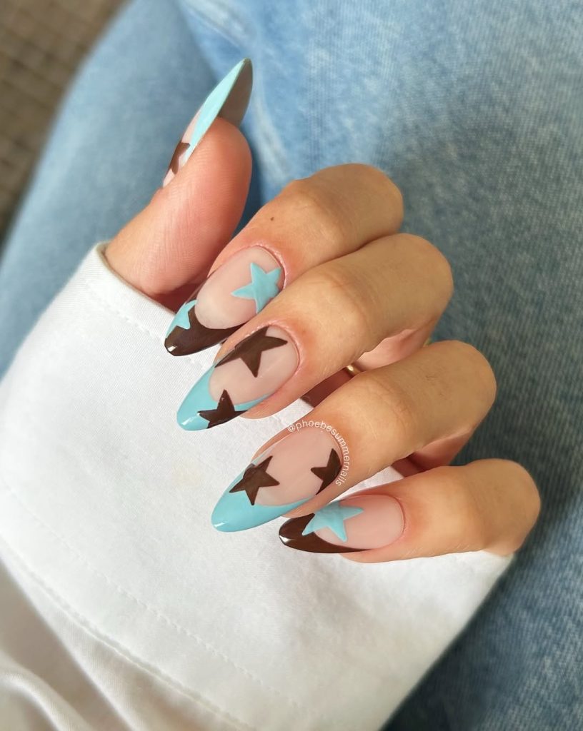 Blue + Brown Star Pop