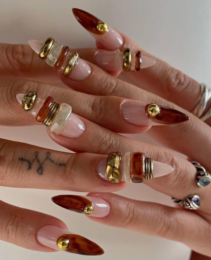 Neutral Stone & Gold Stack