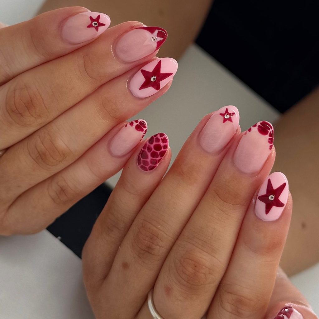Ruby Star Pop Nails
