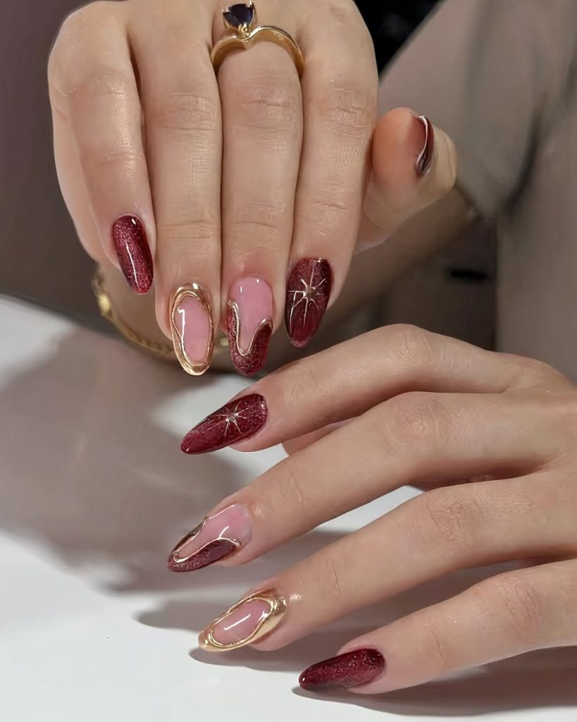 Burgundy Gold Accent