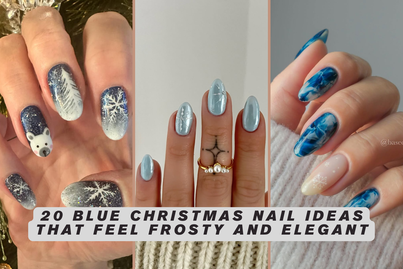 20 Blue Christmas Nail Ideas That Feel Frosty And Elegant