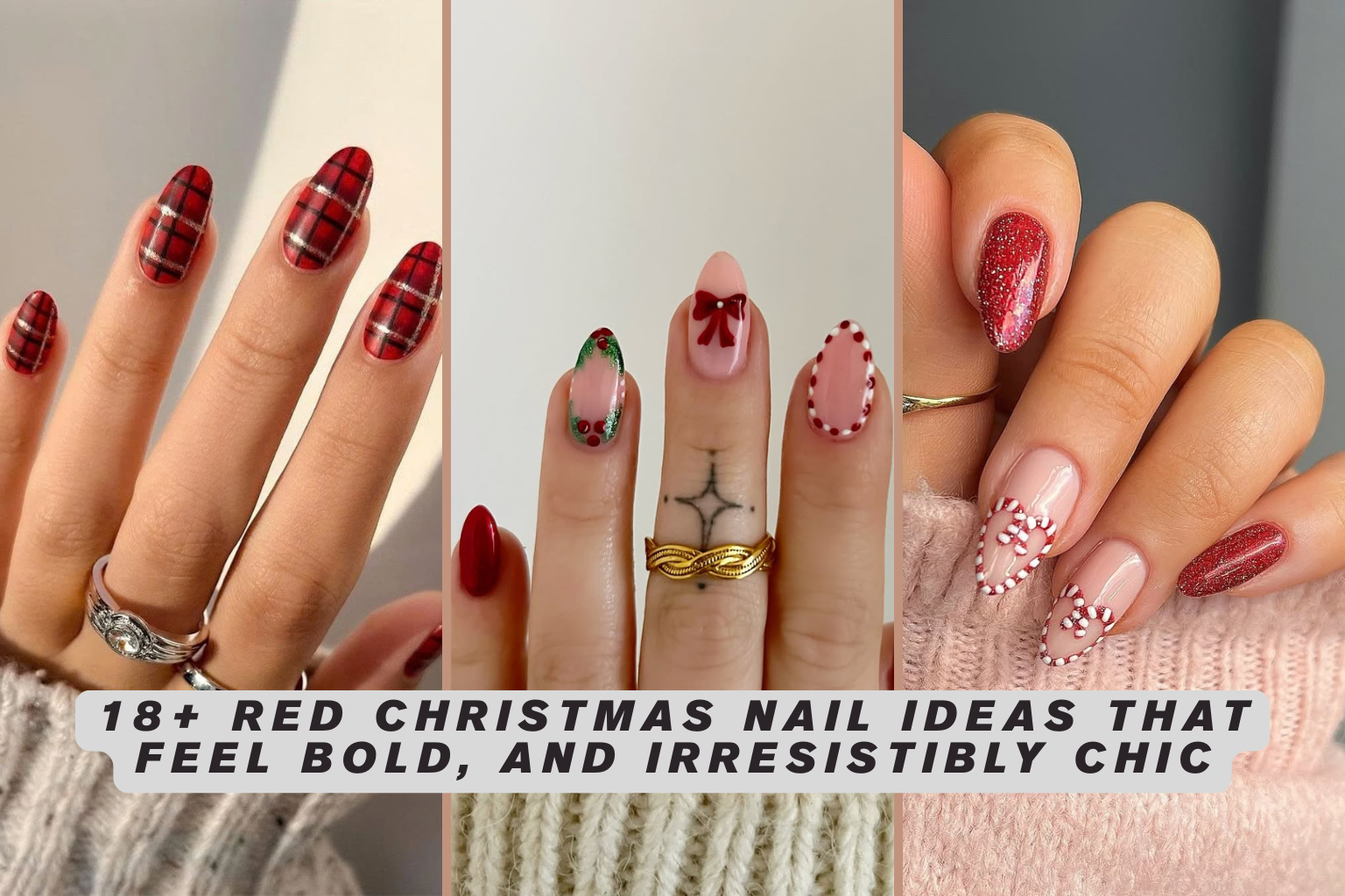 18+ Red Christmas Nail Ideas That Feel Bold, and Irresistibly Chic
