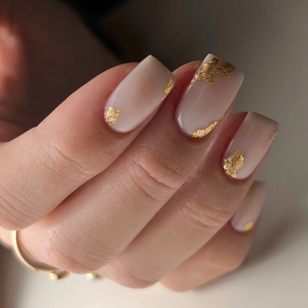 Matte Nude with Gold Foil