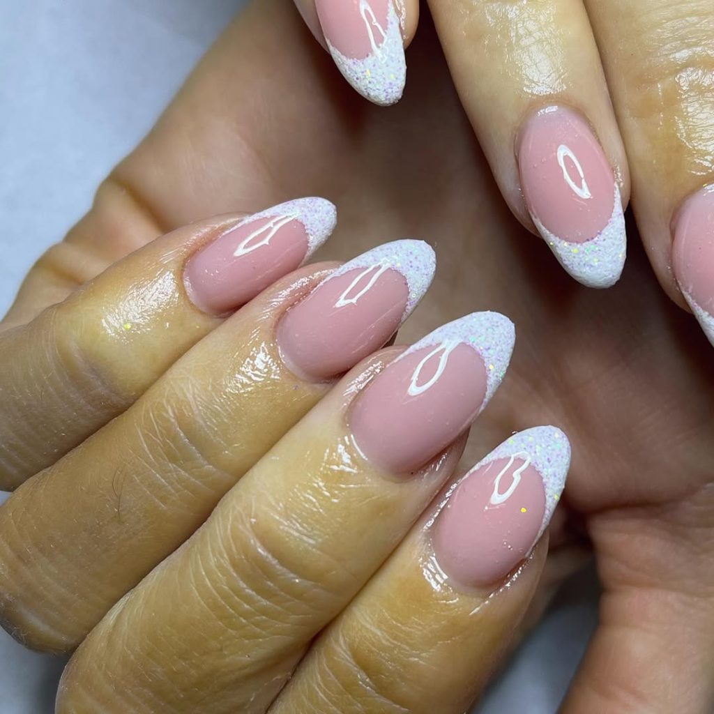 Pink Frosted French Tips