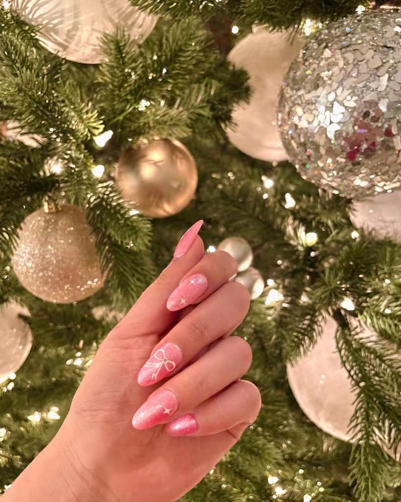 Pink Gift Wrap Nails