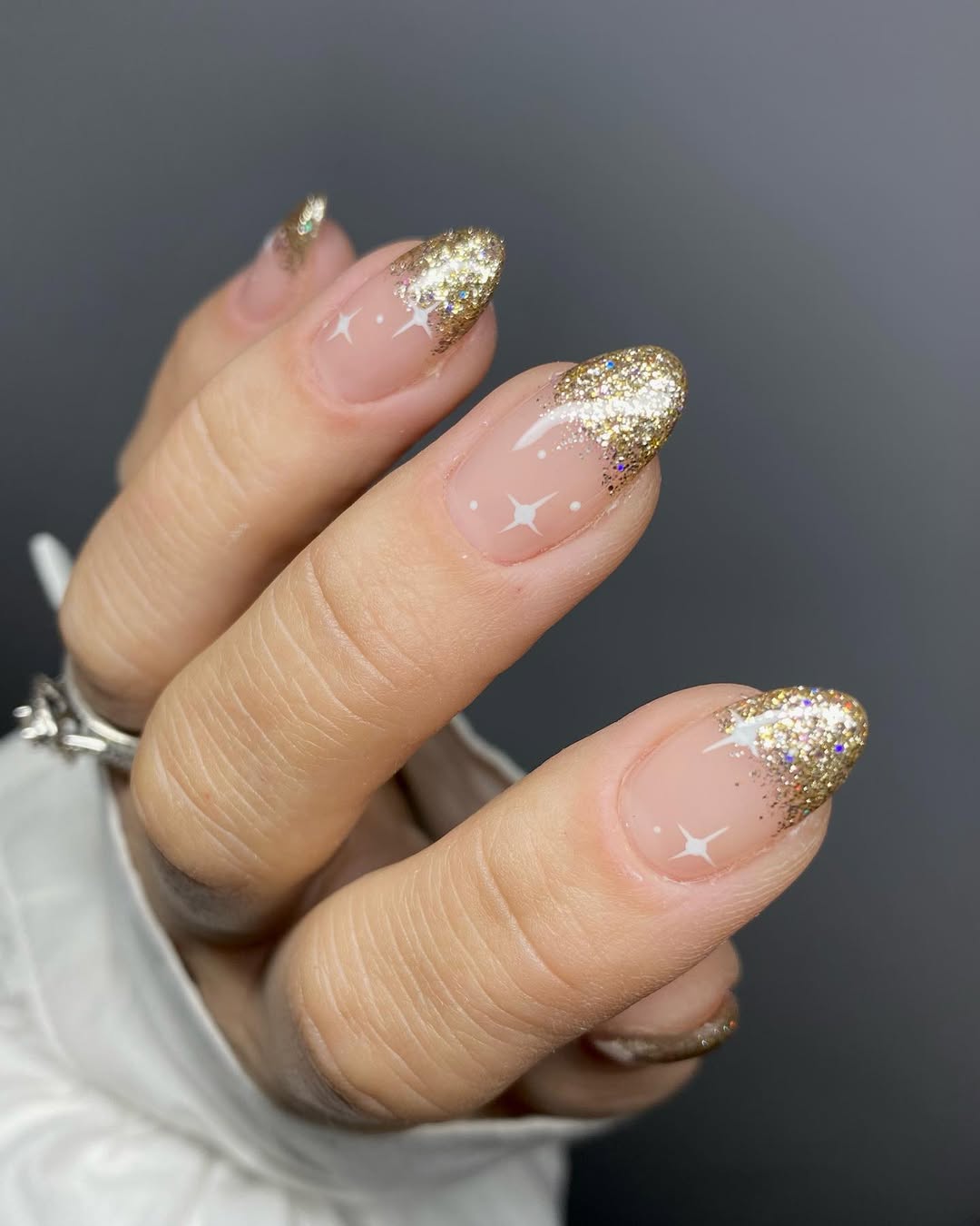Subtle Gold Sparkle Tips