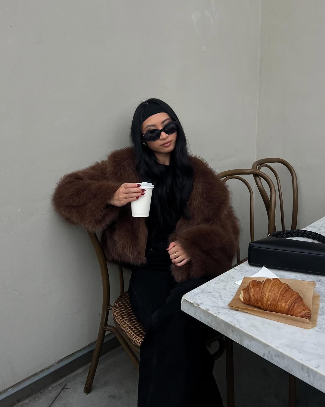 Coffee Date in Chocolate Faux Fur