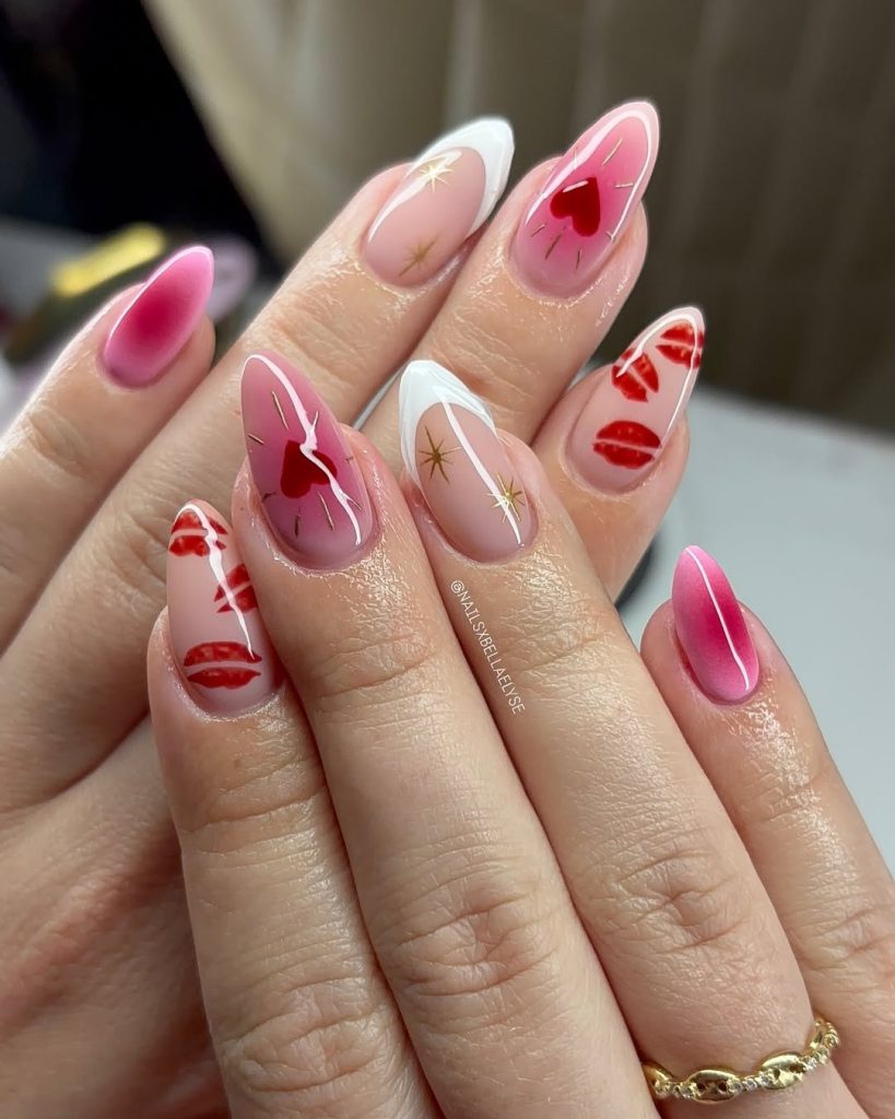 Nail Art with Hearts & Stars