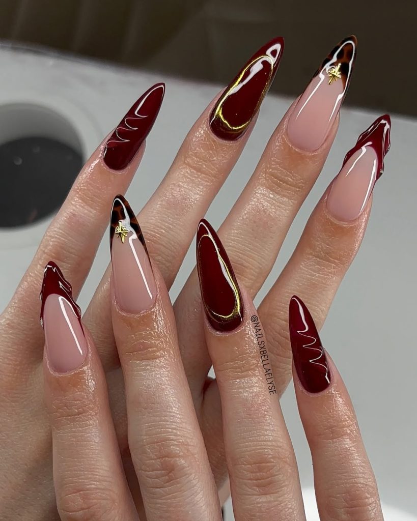 Gold-Trim Burgundy French 