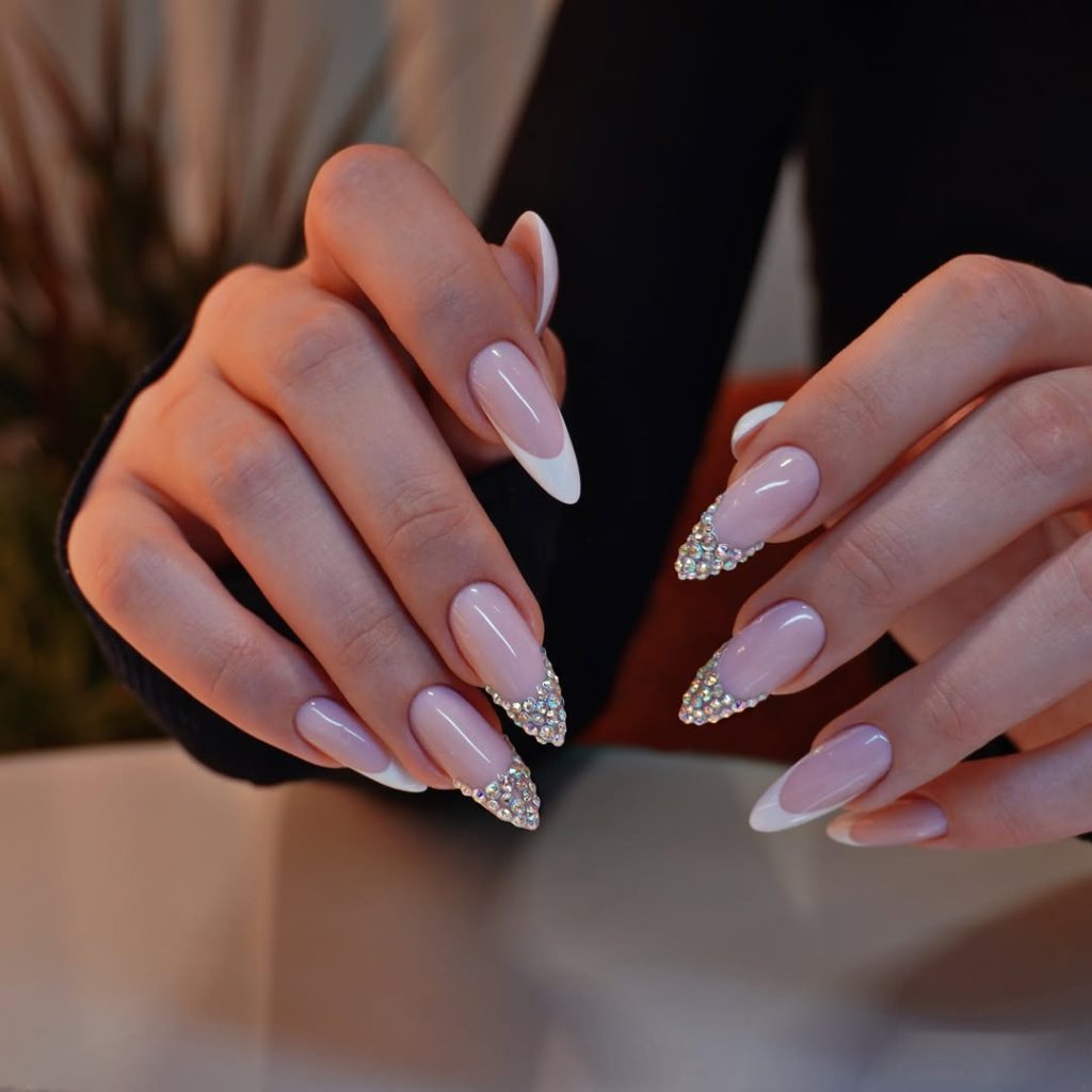 French-Inspired Rhinestone Tips