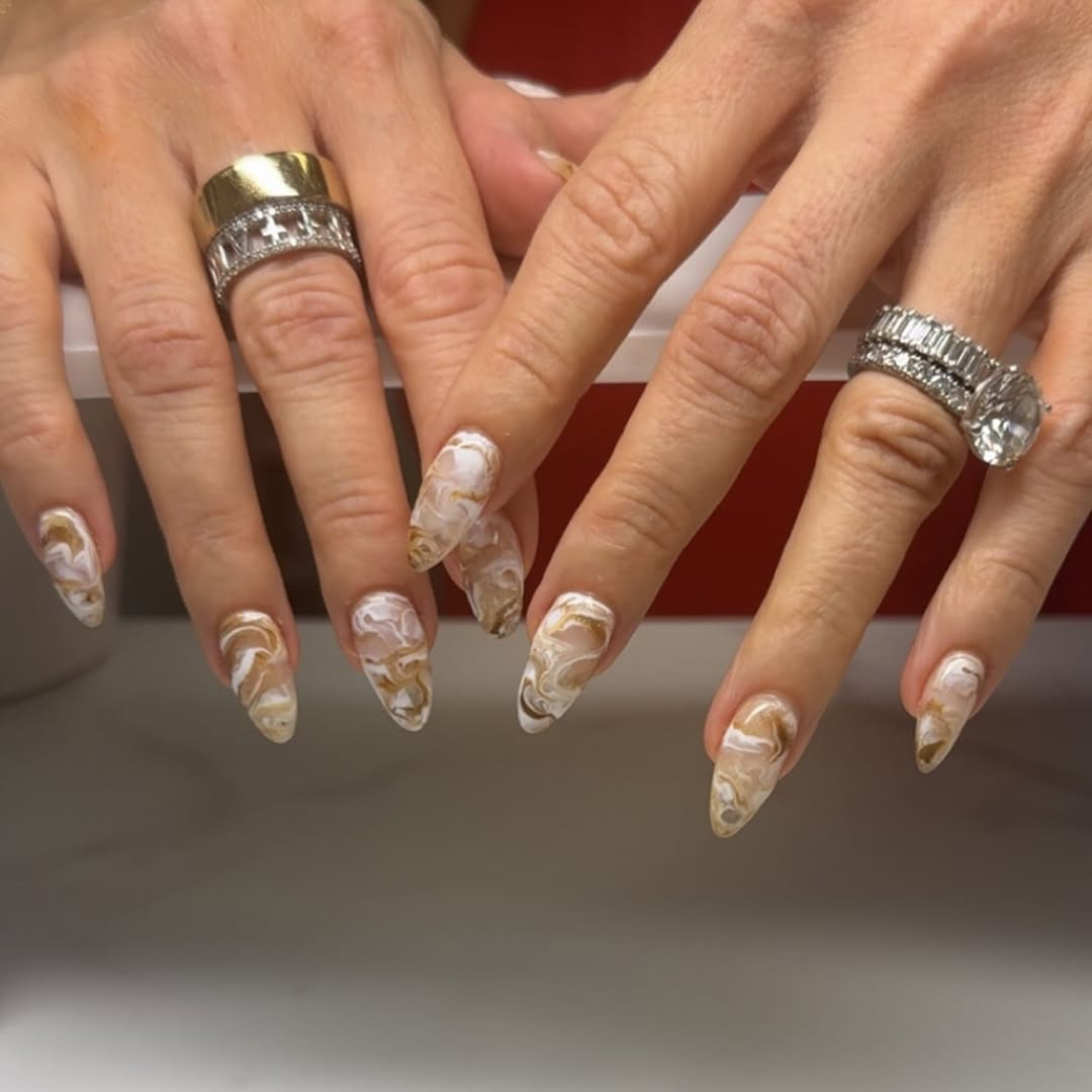 Gold and White Marble