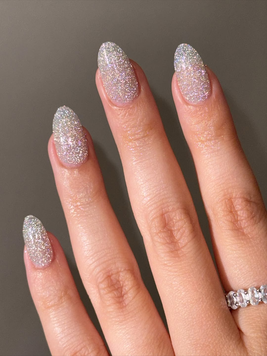 Classic Silver Glitter Nails