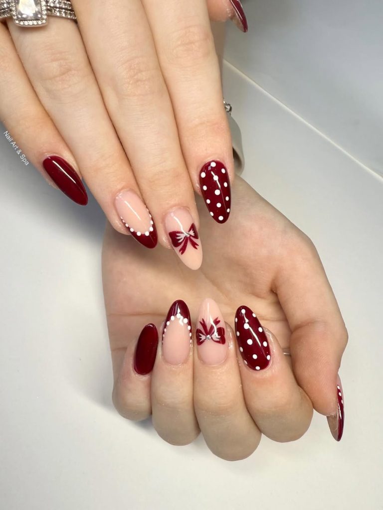 Polka Dot Holiday Nails