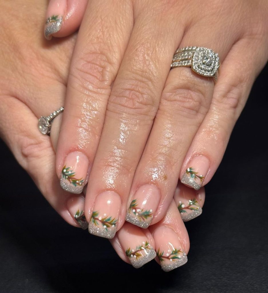 Frosted Pine French Tips