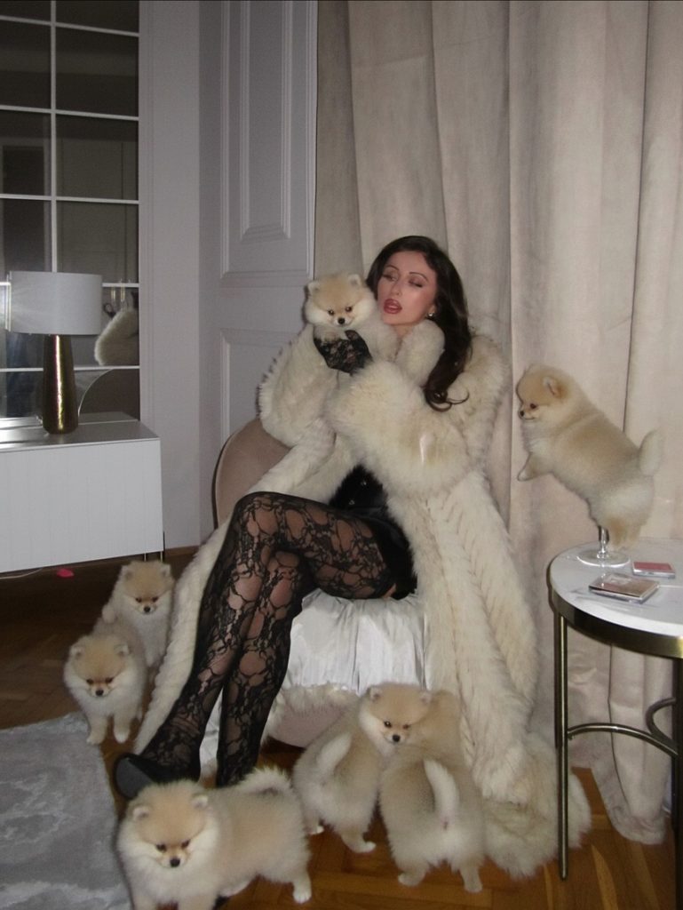 Vintage Glamour in White Fur