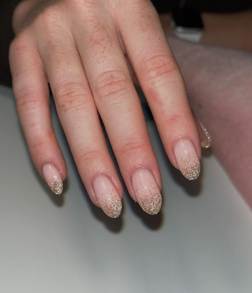 Gold Glitter French Fade