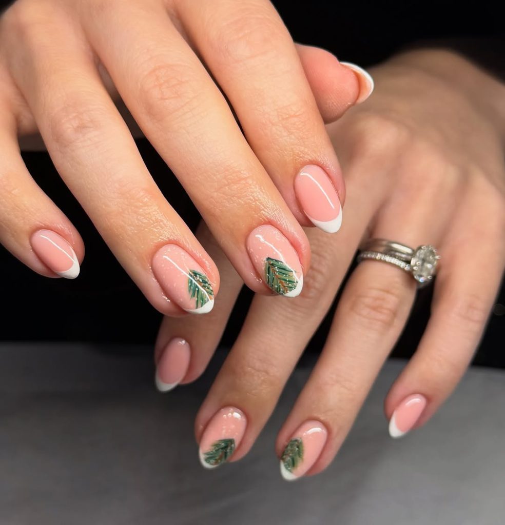 French Tips with Pine Branches
