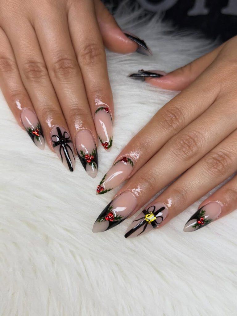 Holly & Black French Tips
