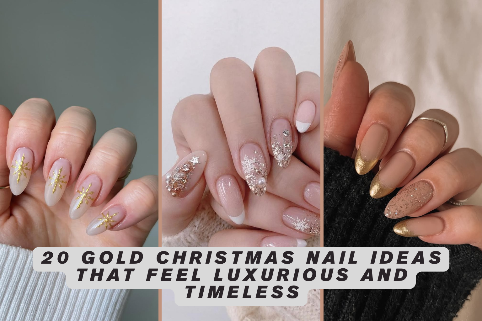 20 Gold Christmas Nail Ideas That Feel Luxurious and Timeless