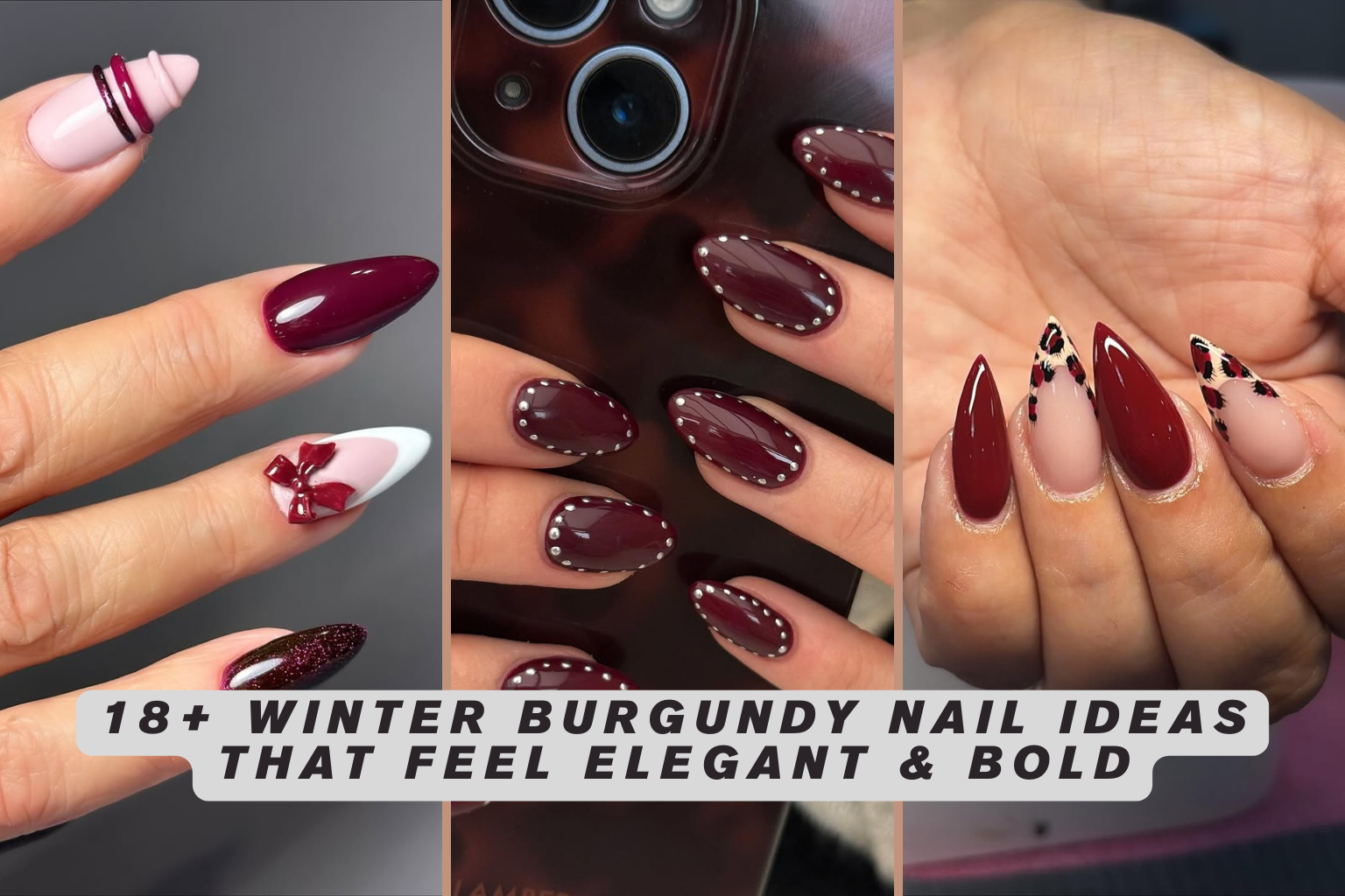 18+ Winter Burgundy Nail Ideas That Feel Elegant & Bold