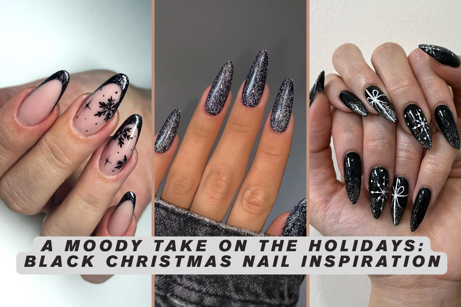 A Moody Take on the Holidays: Black Christmas Nail Inspiration