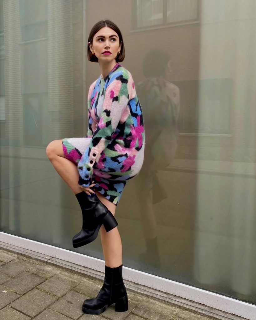 Sweater Dress with Boots