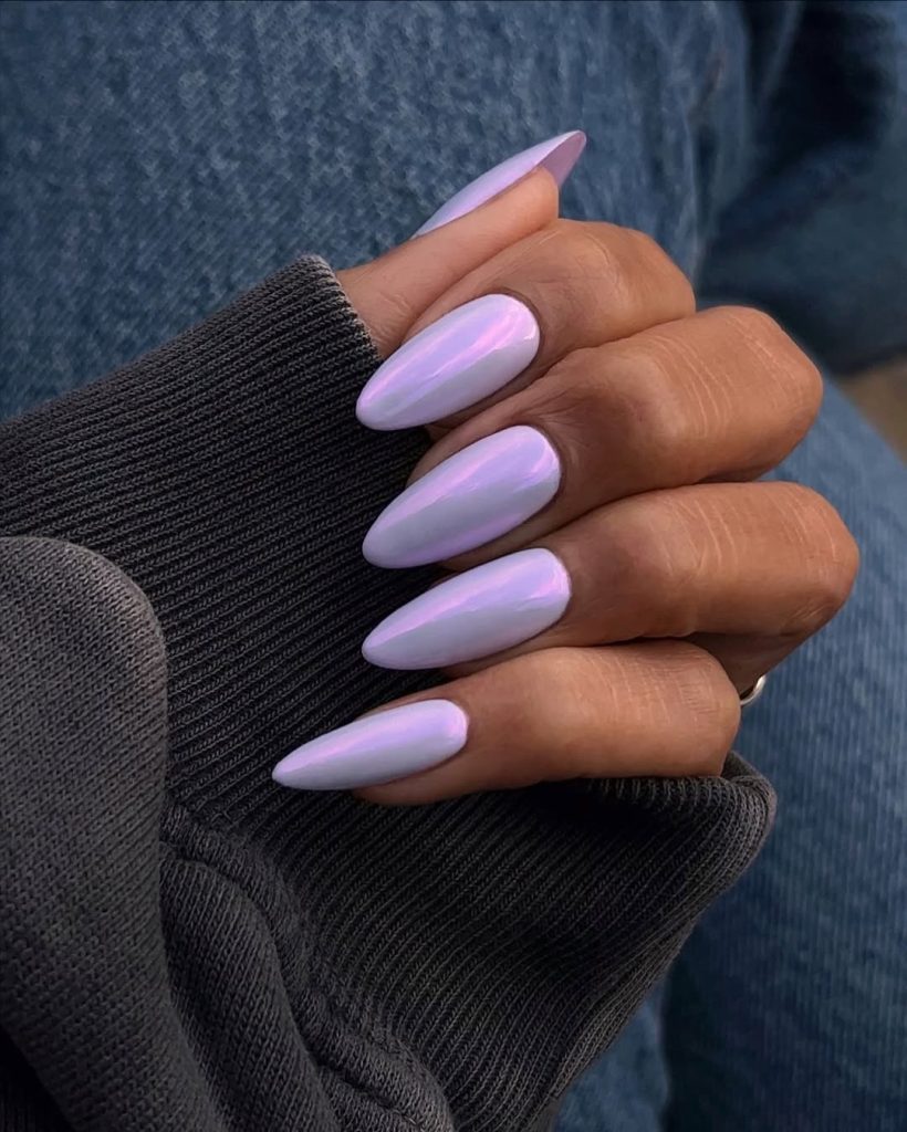Lavender Snow Nails
