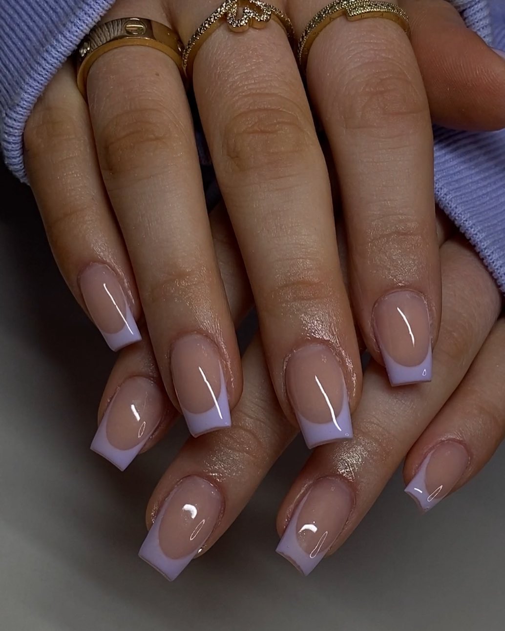 Purple French Tips