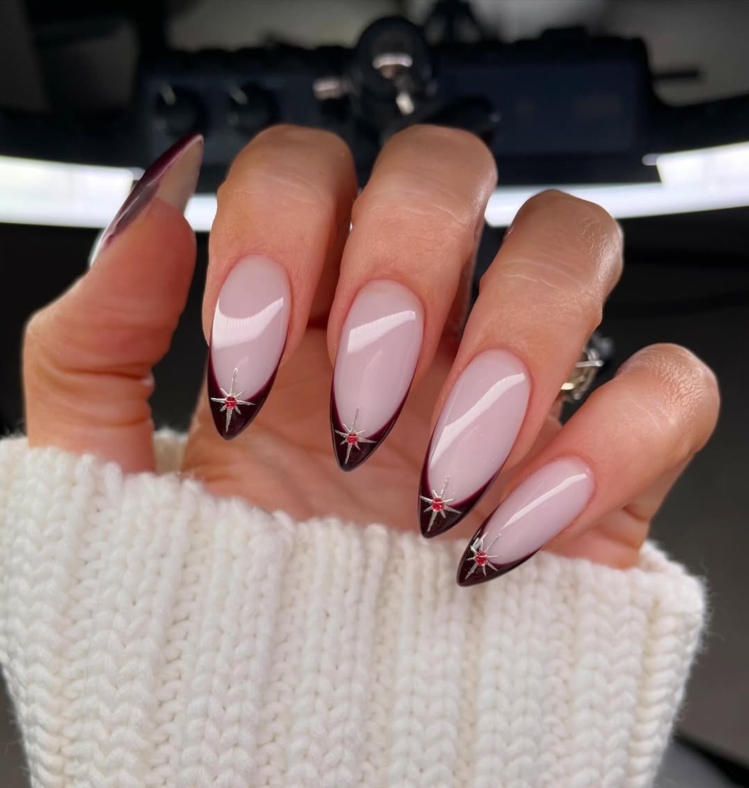 Burgundy Star Tips
