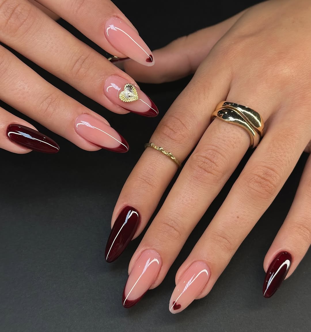 Burgundy Heart Tips