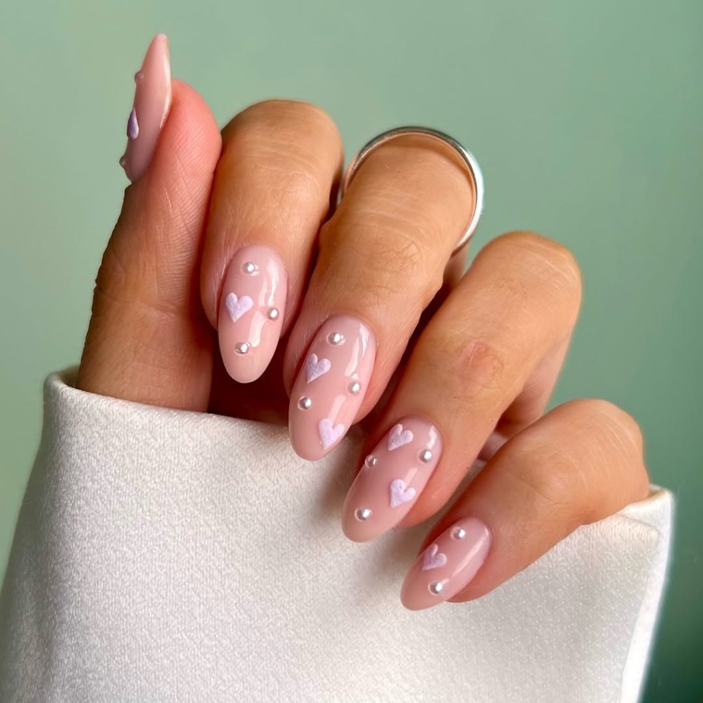 Soft Pink with Pearl Details