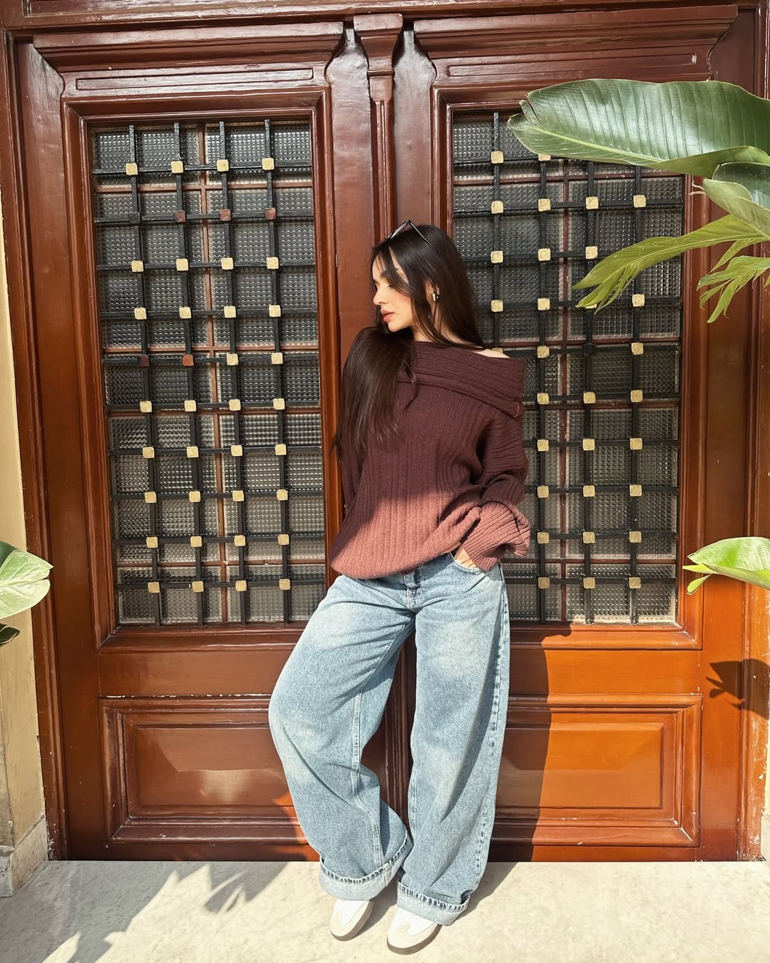 Off-Shoulder Sweater Look
