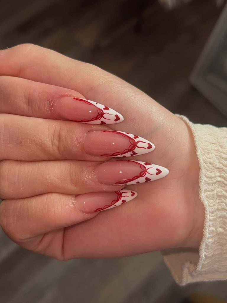 Bow & Heart French Tips