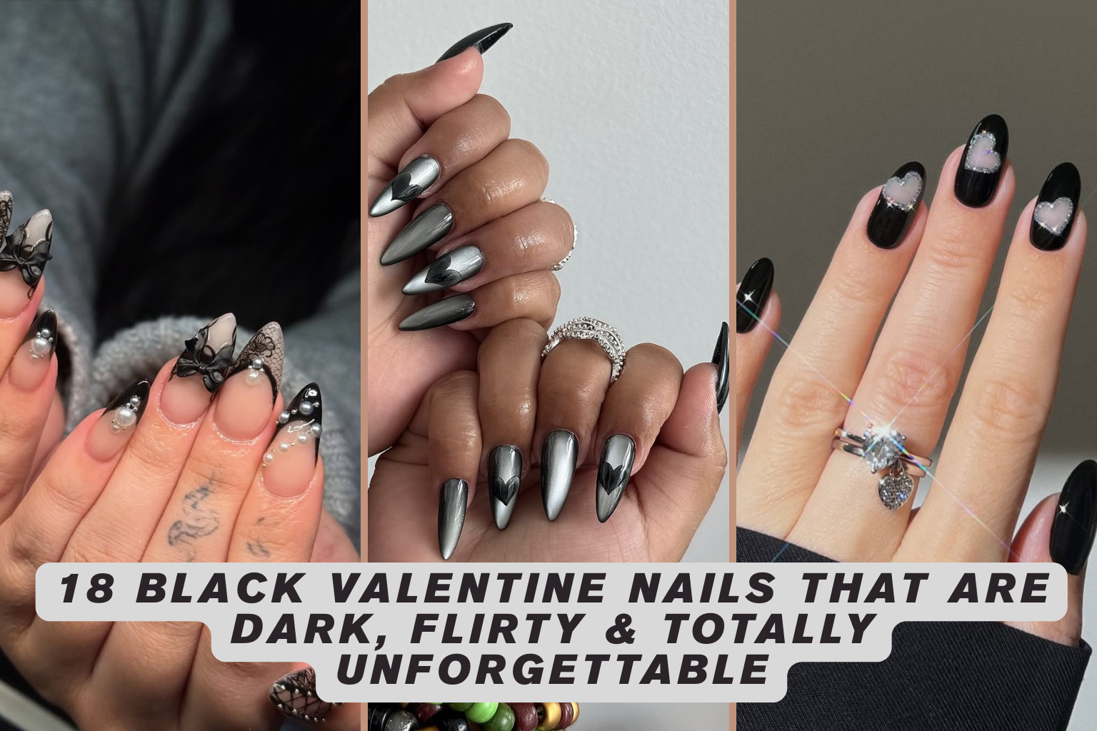 18 Black Valentine Nails That Are Dark, Flirty & Totally Unforgettable