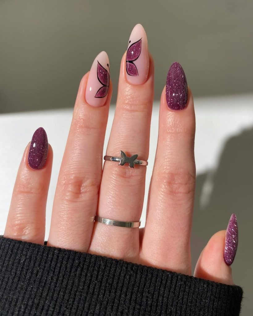 Butterfly Accent Nails