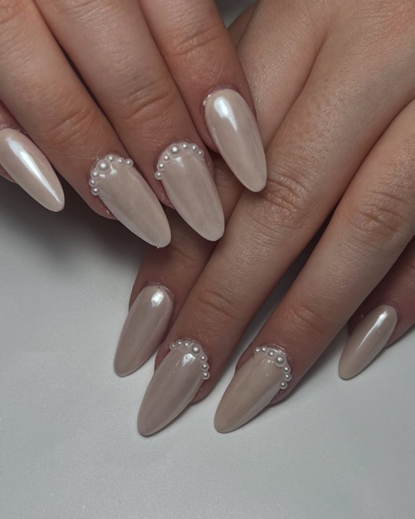 Pearl Accent Nails