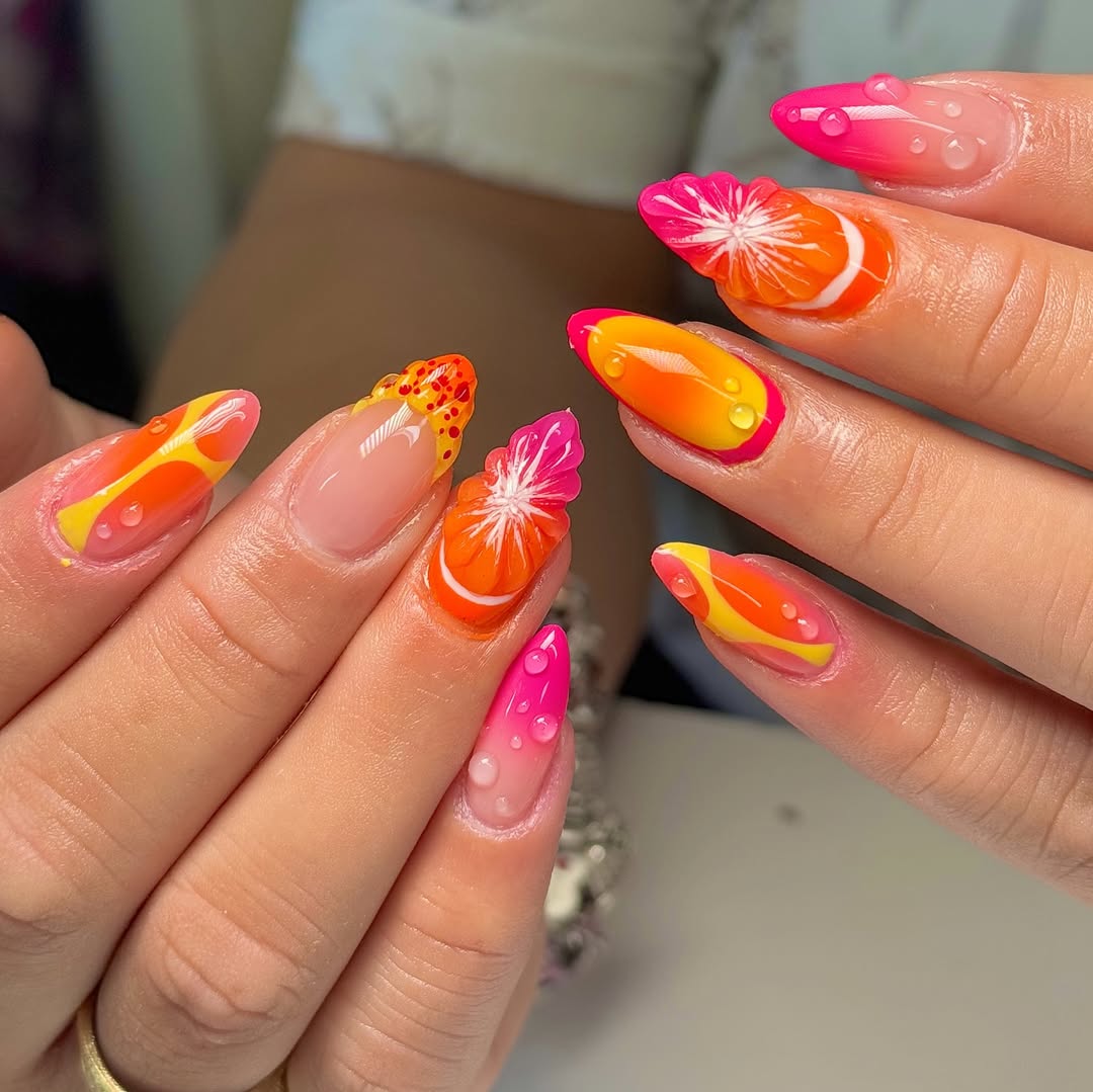 Citrus Sunset Nails