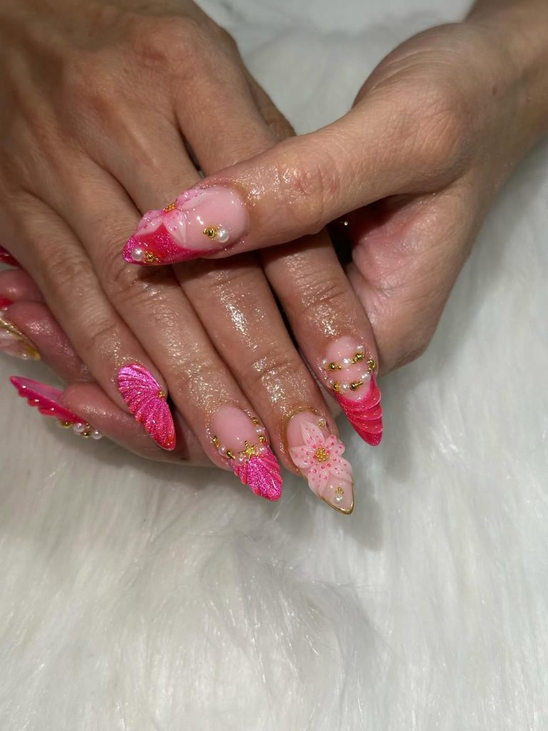 Pink Glam Fantasy Nails