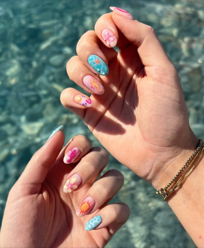Ocean Story Nails