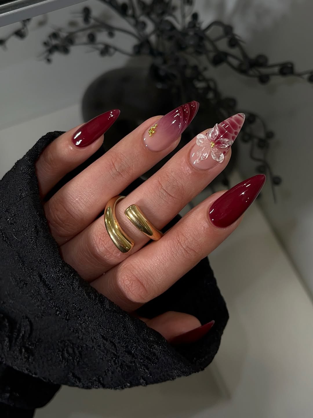 Deep Red Petal Elegance