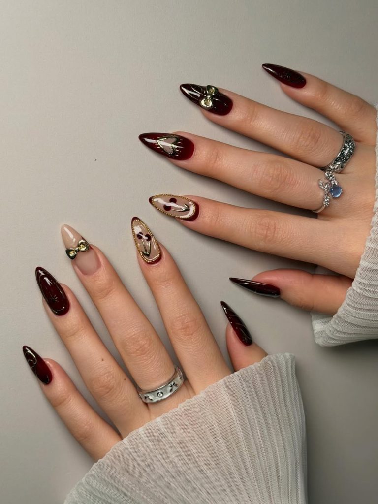 Dark Cherry Luxe Nails