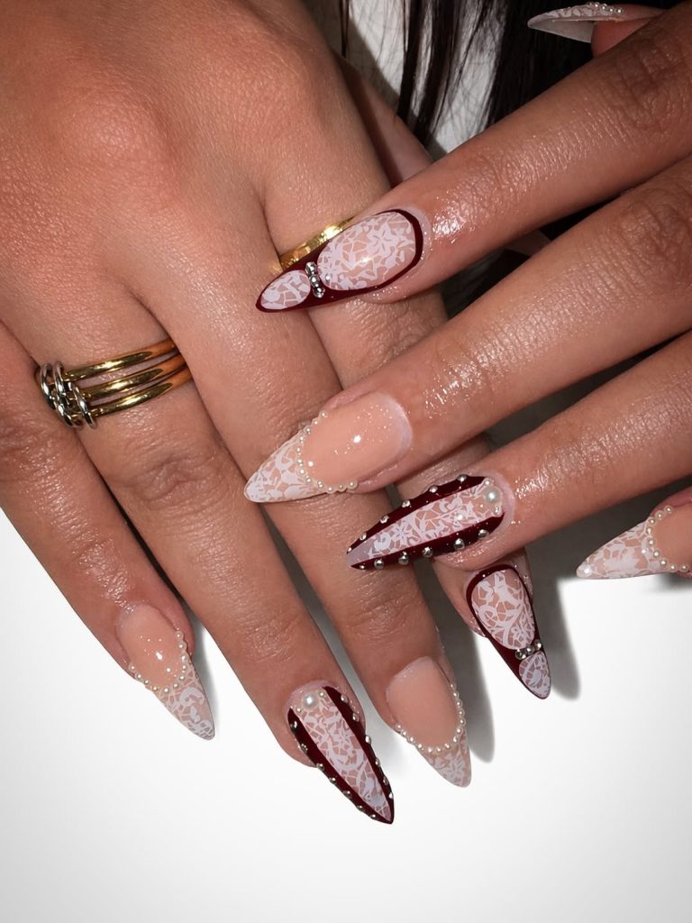 Burgundy Lace Glam