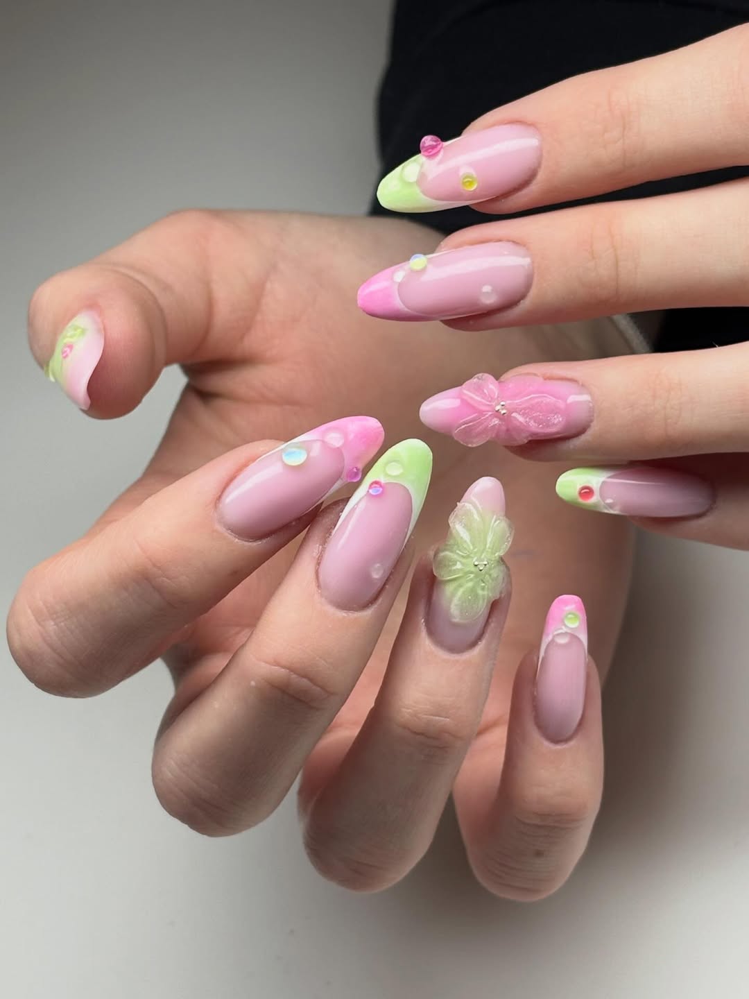 Pastel Jelly Flower Nails