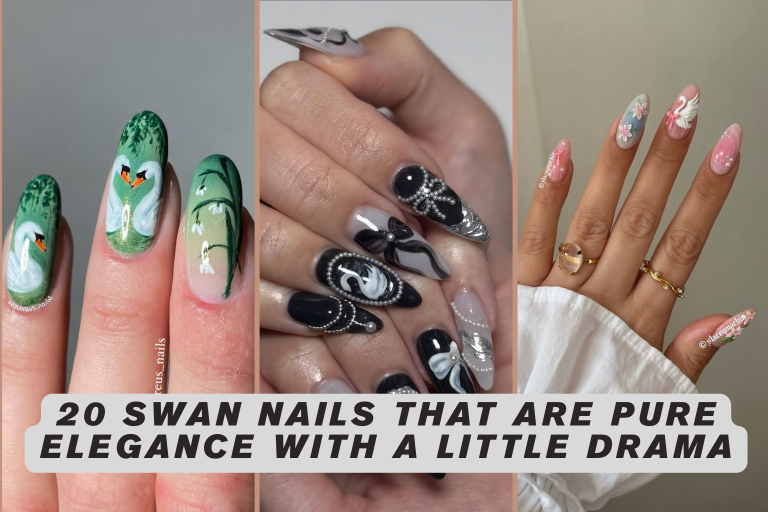 20 Swan Nails That Are Pure Elegance With a Little Drama